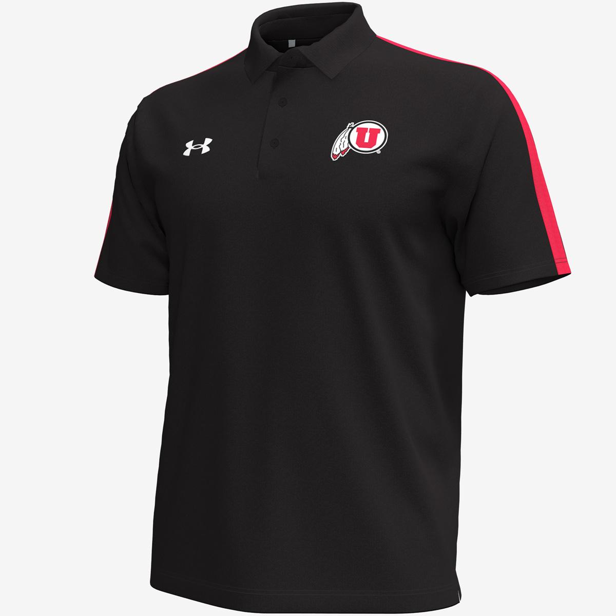 Medium Utah Utes PAC 12 Patch Under Armour Golf Polo Shirt Gray Men’s Med NCAA selling