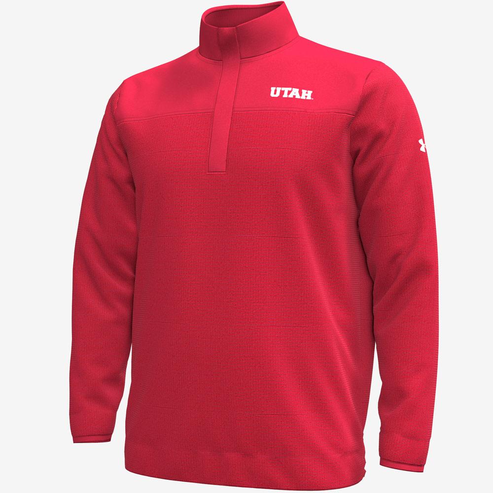 Under Armour Sideline 2024 Storm Sweater Fleece Red Half Zip University of Utah Campus Store